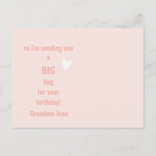 Big Hug! Cute Gray Mouse Kinderen van 10 dagen Briefkaart (Achterkant)