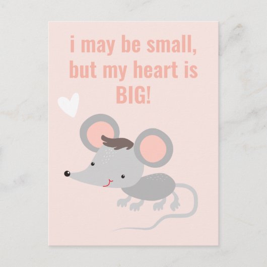 Big Hug! Cute Gray Mouse Kinderen van 10 dagen Briefkaart (Voorkant)