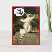 Big Hug Lemur Wenskaart Sjabloon (Voorkant)