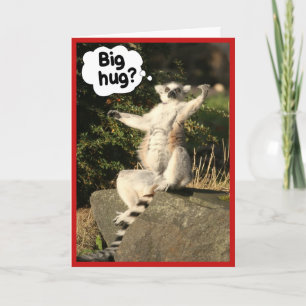 Big Hug Lemur Wenskaart Sjabloon