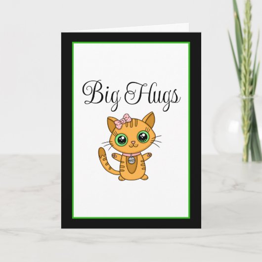 Big Hugs | Oranje kat | Friendship Kaart (Voorkant)