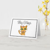 Big Hugs | Oranje kat | Vriendschap Kaart (Gele Bloem)