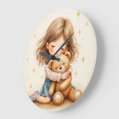 Big Hugs - Schattige meisje knuffelen Teddy Bear Grote Klok (Hoek)