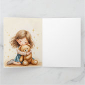 Big Hugs - Schattige meisje knuffelen Teddy Bear Kaart (Binnen)