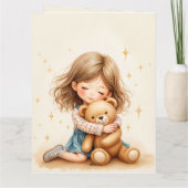 Big Hugs - Schattige meisje knuffelen Teddy Bear Kaart (Achterkant)