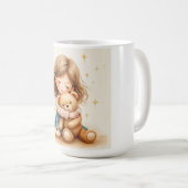 Big Hugs - Schattige meisje knuffelen Teddy Bear Koffiemok (Voorkant rechts)