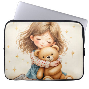 Big Hugs - Schattige meisje knuffelen Teddy Bear Laptop Sleeve