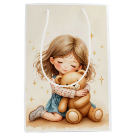 Big Hugs - Schattige meisje knuffelen Teddy Bear Medium Cadeauzakje