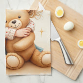Big Hugs - Schattige meisje knuffelen Teddy Bear Theedoek (Quarter Fold)