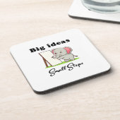 "Big Ideas, Small Steps" elephant animal dreams  Bier Onderzetter (Linkerzijde)