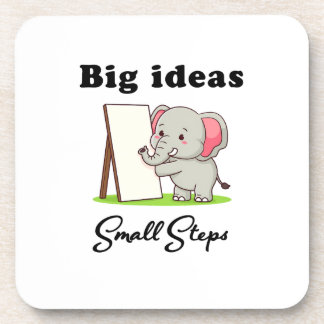 "Big Ideas, Small Steps" elephant animal dreams  Bier Onderzetter