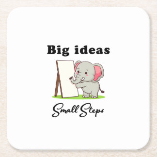 "Big Ideas, Small Steps" elephant animal dreams  Kartonnen Onderzetters