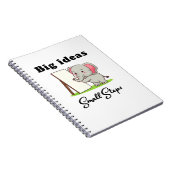 "Big Ideas, Small Steps" elephant animal dreams Notitieboek (Rechterzijde)