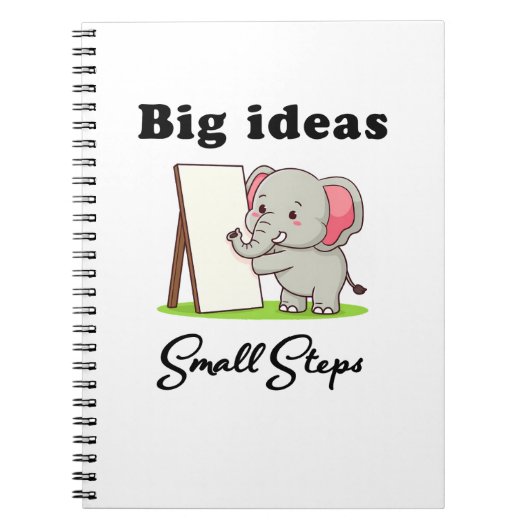 "Big Ideas, Small Steps" elephant animal dreams Notitieboek (Voorkant)