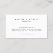 Big Initiaal Modern Monogram op bruin hout Visitekaartje (Achterkant)