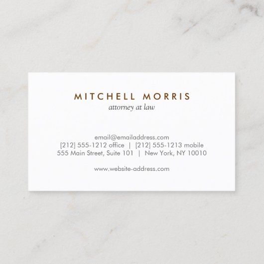 Big Initiaal Modern Monogram op bruin hout Visitekaartje (Achterkant)