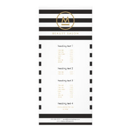 Big Initiaal Modern Monogram op de Vette Stripes Reclamekaart