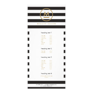 Big Initiaal Modern Monogram op de Vette Stripes Reclamekaart