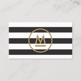 Big Initiaal Modern Monogram op de Vette Stripes Visitekaartje