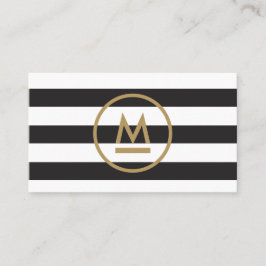 Big Initiaal Modern Monogram op de Vette Stripes Visitekaartje