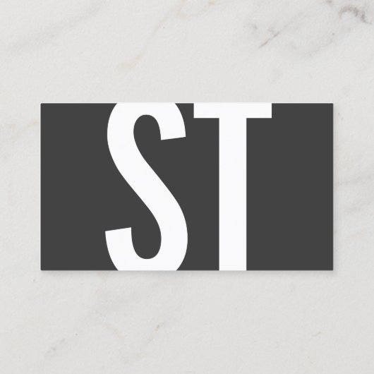 Big Initialen Monogram Personal Trainer Lichtgrijs Visitekaartje (Achterkant)