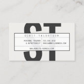 Big Initialen Monogram Personal Trainer Lichtgrijs Visitekaartje (Voorkant)