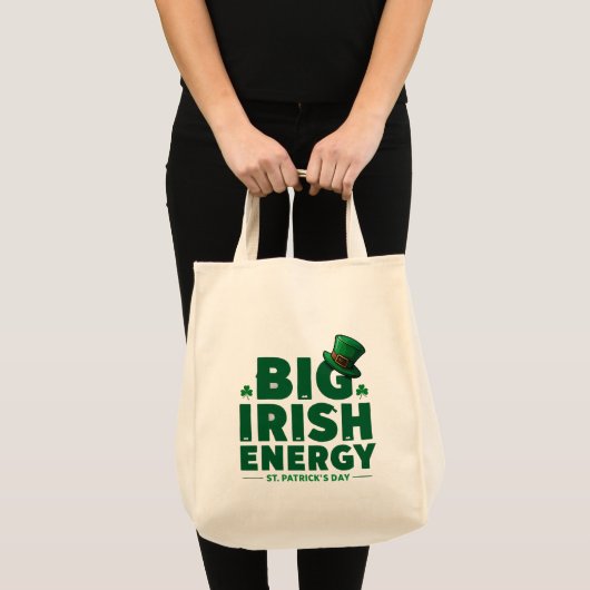 Big Irish Energy-Canvas tas | Grappige St Patrick' (Voorkant (product))