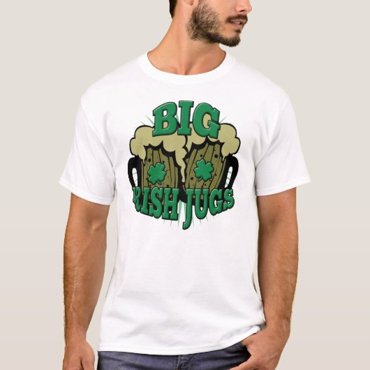 Big Irish Jugs Funny St. Patrick's Day T-shirt (Voorkant)