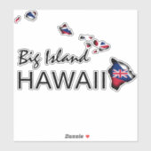 BIG ISLAND - HAWAÏ ISLANDS HI VLAG ZWART STICKER (Vel)