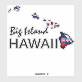BIG ISLAND - HAWAÏ ISLANDS HI VLAG ZWART STICKER