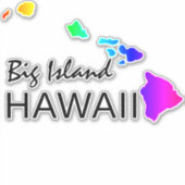 BIG ISLAND - HAWAÏ ISLANDS NEON REGENBOOG STICKER (Voorkant)