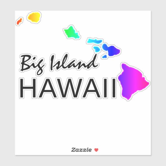 BIG ISLAND - HAWAÏ ISLANDS NEON REGENBOOG STICKER (Vel)