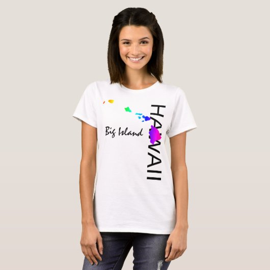 BIG ISLAND - HAWAÏ ISLANDS NEON REGENBOOG T-SHIRT (Voorkant volledig)