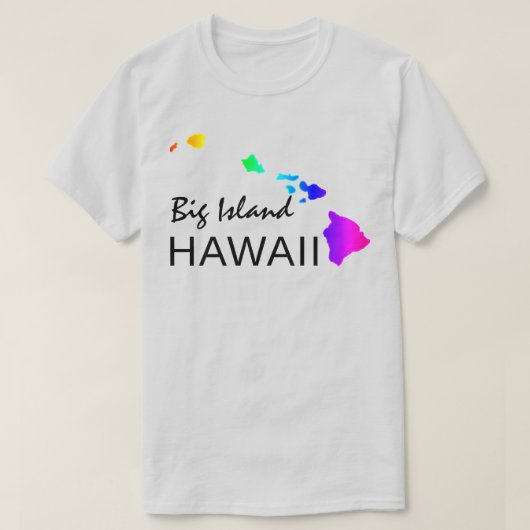 BIG ISLAND - HAWAÏ ISLANDS NEON REGENBOOG T-SHIRT (Design voorkant)