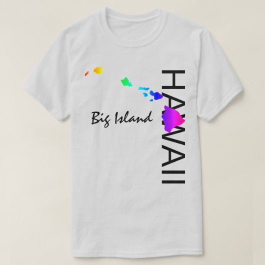 BIG ISLAND - HAWAÏ ISLANDS NEON REGENBOOG T-SHIRT (Design voorkant)