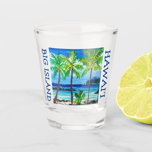 BIG ISLAND HAWAÏ SHOT GLASS GLAS (Voorkant)