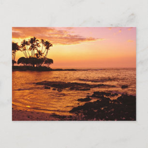 Big Island, Hawaï. Zonsondergang, Big Island Hawaï Briefkaart