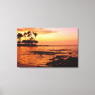 Big Island, Hawaï. Zonsondergang, Big Island Hawaï Canvas Afdruk