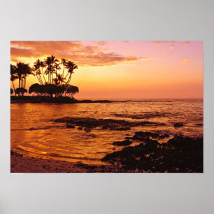 Big Island, Hawaï. Zonsondergang, Big Island Hawaï Poster