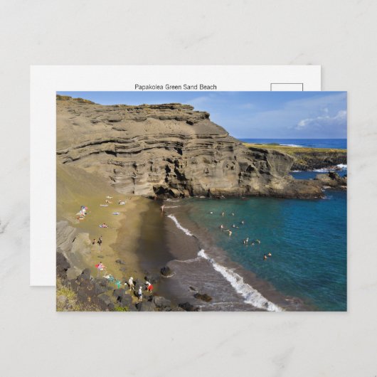 Big Island Hawaii Papakolea Groen Zandstrand Briefkaart (Voorkant / Achterkant)