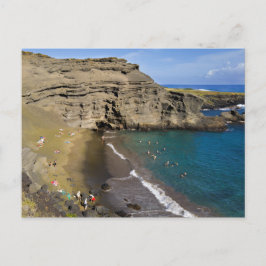 Big Island Hawaii Papakolea Groen Zandstrand Briefkaart