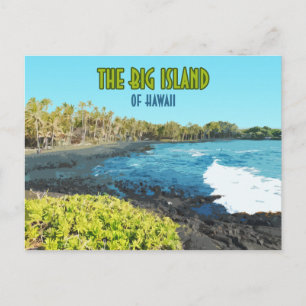 Big Island Hawaii Punalu'u Beach Vintage Briefkaart