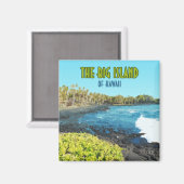 Big Island Hawaii Punalu'u Beach Vintage Magneet (Voorkant / Achterkant)