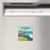 Big Island Hawaii Punalu'u Beach Vintage Magneet (Insitu (Vaatwasser))