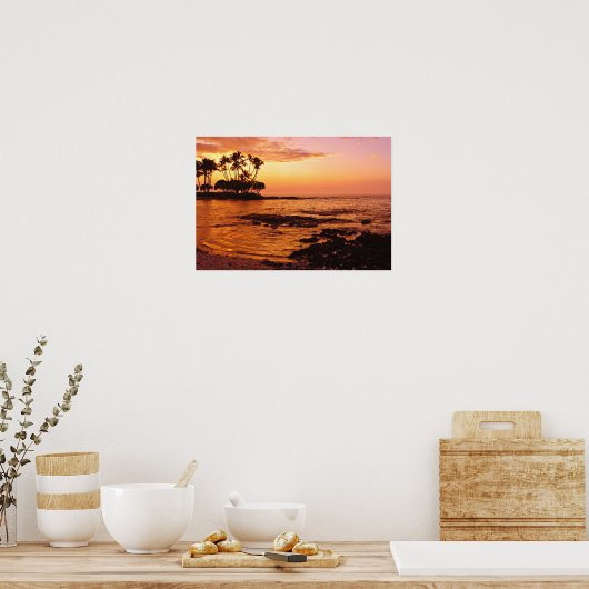 Big Island, Hawaii. Sunset, Big Island Hawaii. 2 Poster (Keuken)