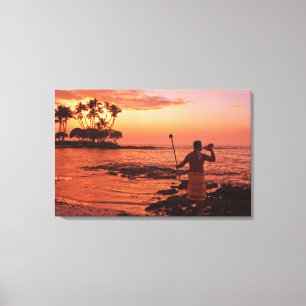 Big Island, Hawaii. Sunset, Big Island Hawaii. Canvas Afdruk