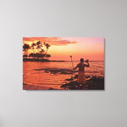 Big Island, Hawaii. Sunset, Big Island Hawaii. Canvas Afdruk (Voorkant)