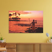 Big Island, Hawaii. Sunset, Big Island Hawaii. Canvas Afdruk (Insitu (Woonkamer))
