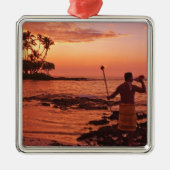 Big Island, Hawaii. Sunset, Big Island Hawaii. Metalen Ornament (Voorkant)