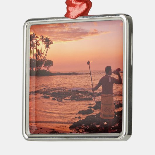 Big Island, Hawaii. Sunset, Big Island Hawaii. Metalen Ornament (Links)